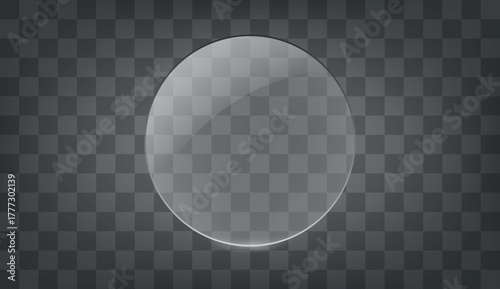 Transparent Glass Circle Overlay with Reflections