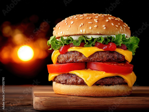 fast food silhouette agains...