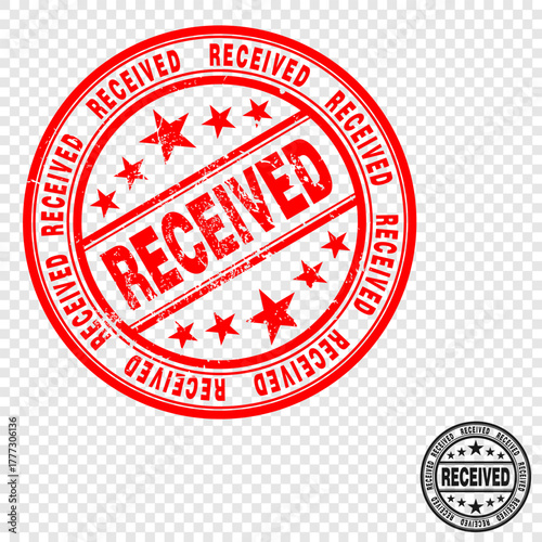 Received, red rubber stamp, Vector