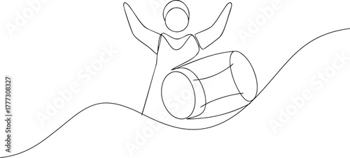 Person playing a drum on a wavy surface musician instrument