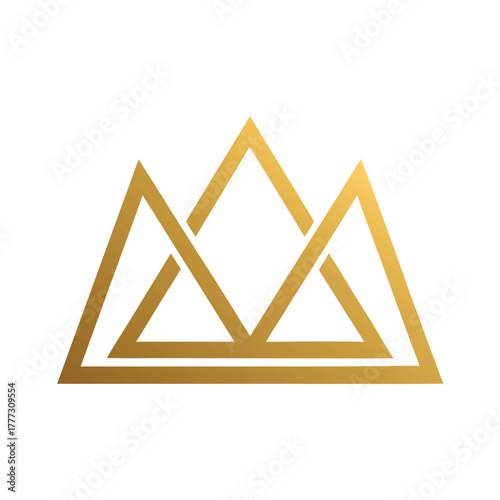 golden triangle isolated on white background