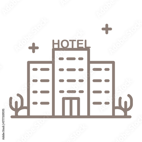 Hotel Icon Design. Illustration Vector Design