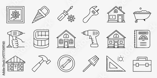 set of vector icons of houses