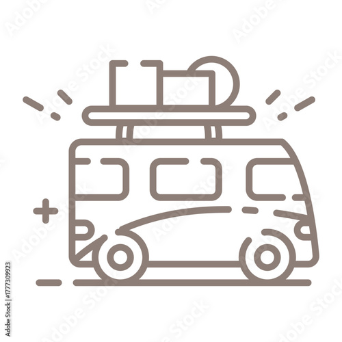 Car Van Traveler Icon Design. Illustration Vector Design