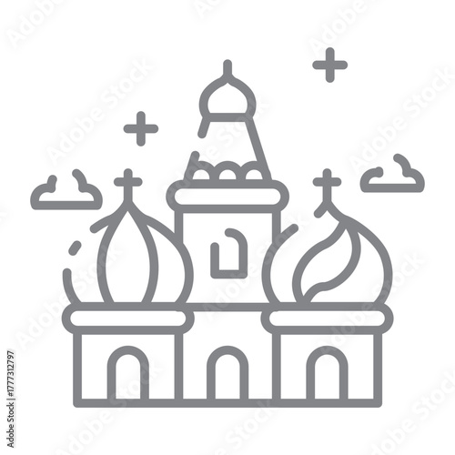 Landmark Cathedral of Saint Basil Icon Design. Illustration Vector Design