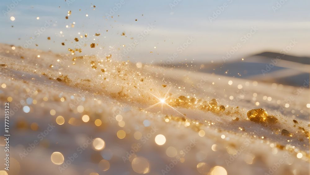 Fototapeta premium GoldenSandSparklesDesert