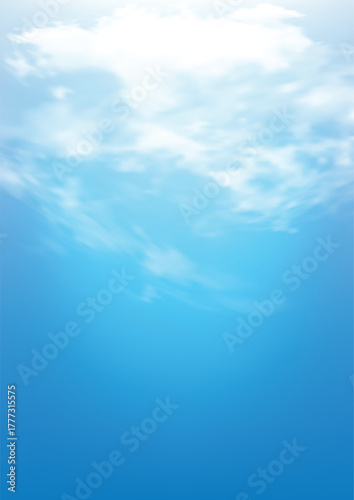 Realistic Blue sky background with fluffy white clouds.Nature landscape cloudy beautiful bright sunlight in summer or spring season. Abstract backdrop creates a clean, fresh, and uplifting atmosphere
