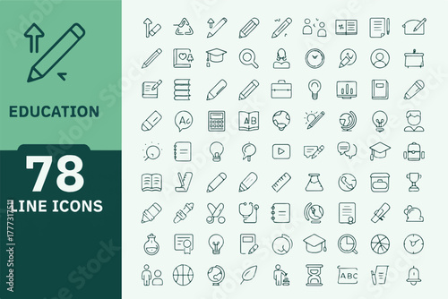 Education and Learning Line Icons Set � School Study Vector Pack