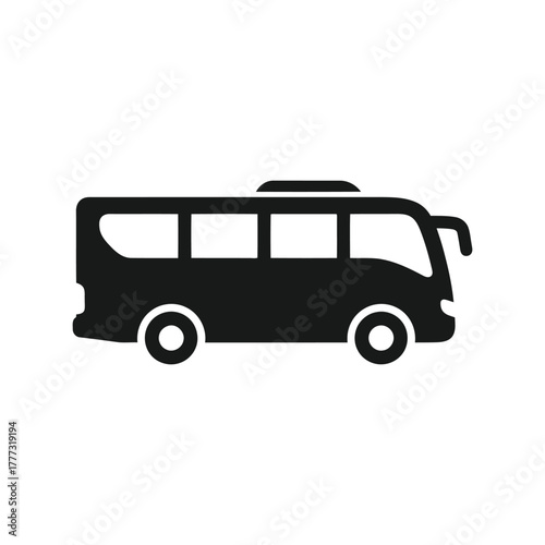 Bus icon vector public transportation symbol. school travel vehicle graphic design element isolated on white background, Vector