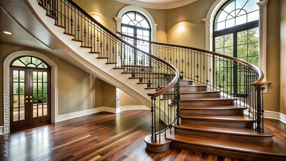 Obraz premium Grand Foyer with Curved Staircase