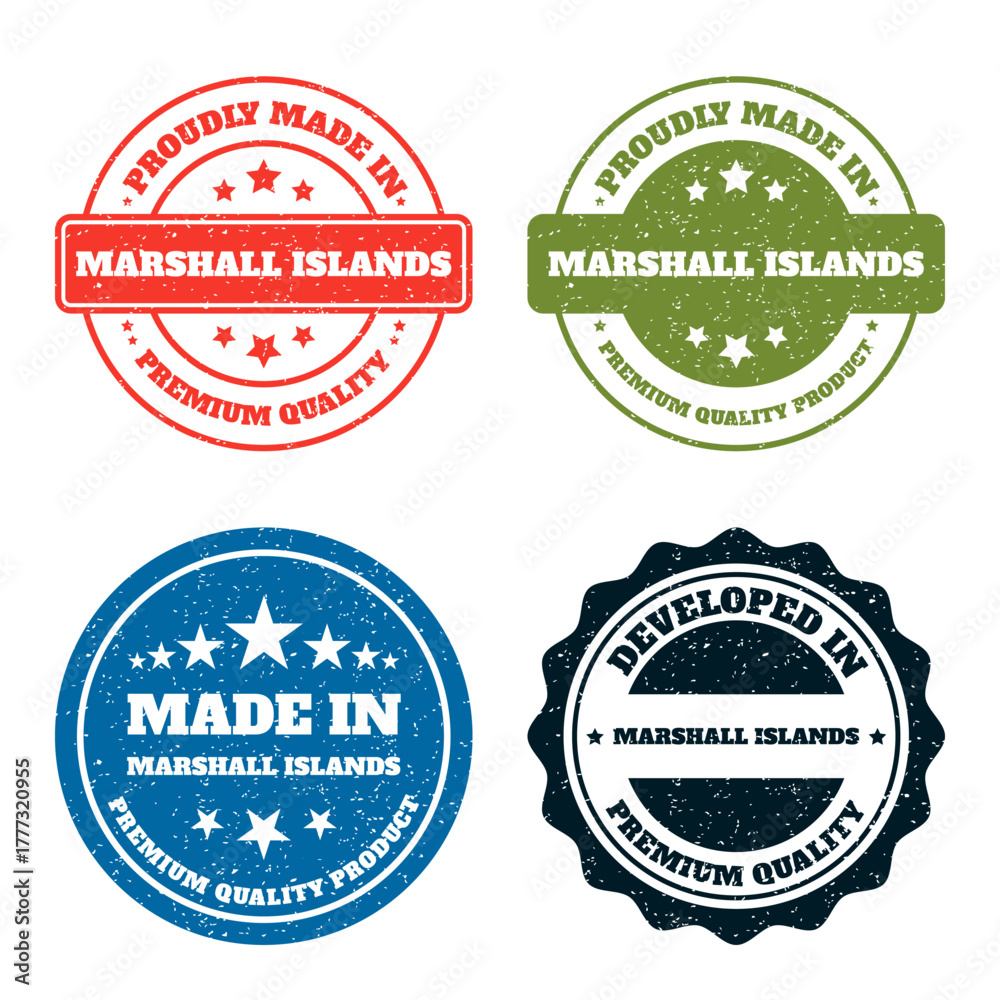 Obraz premium Marshall Islands Made In Premium Quality Product Label Stamps