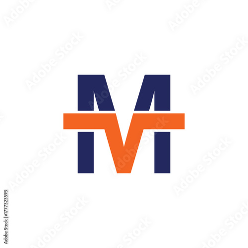 M and v logo icon