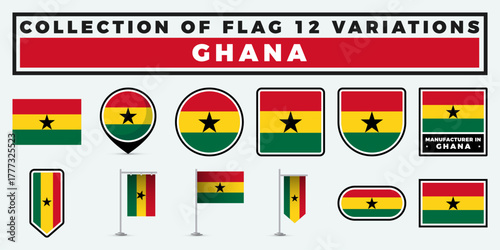 Ghana Flag Variations. A Collection of 12 Unique Designs