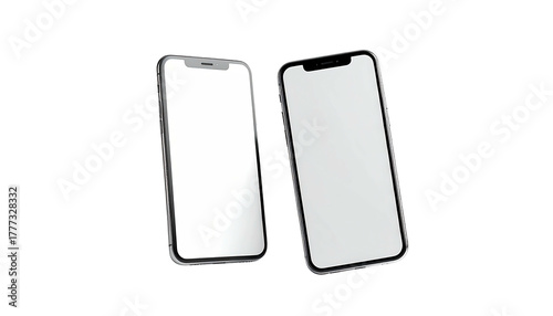 Two silver modern smartphones angled against a black background