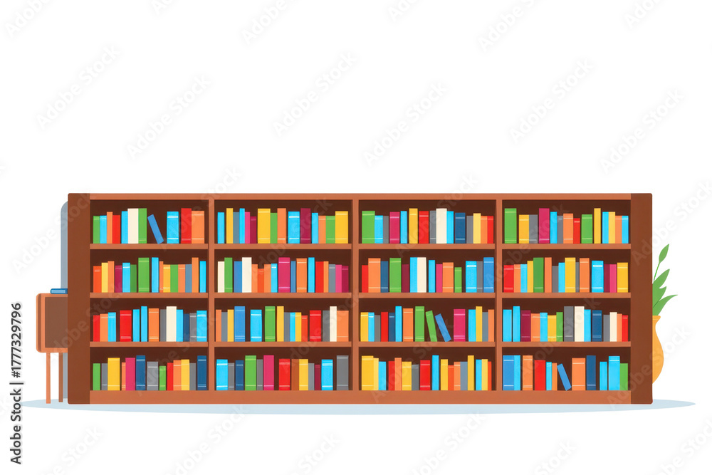 Obraz premium a simple flat 2D icon of 'lifelong learning', with a circular arrow connecting icons of a brain, a book, and a gear, minimalist design, solid purple and gray colors, clean sharp lines, no shadows
