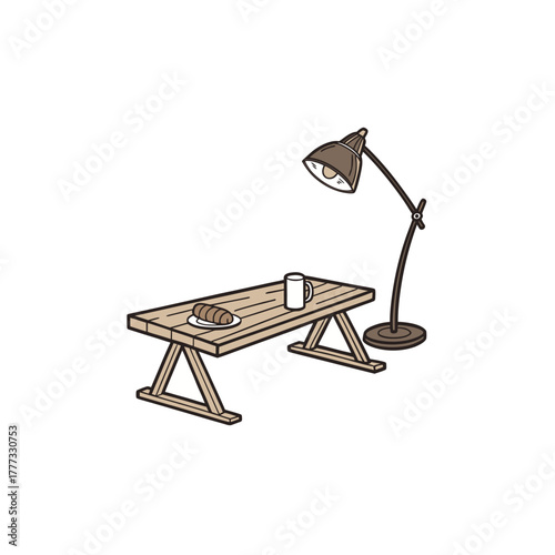 Dynamic Teak Live Edge Coffee Table Slab Resin Filled Cr Vector Illustration