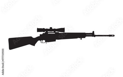 Rifle silhouette with scope vector illustration