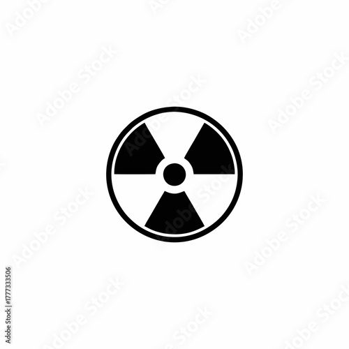 nuclear and radiation symbol on white background