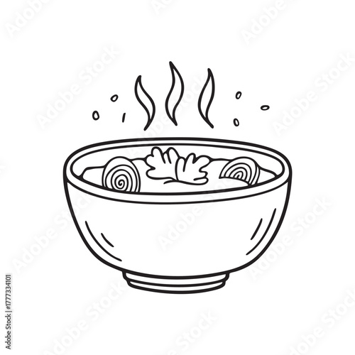 Clay bowl with a stew of onions cooked with herbs