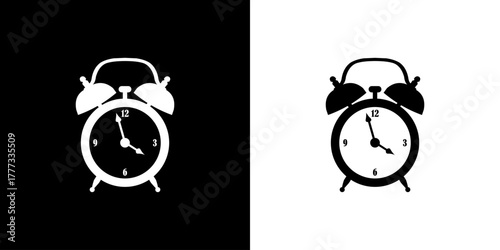 Alarm Clock isolated on black and white