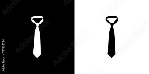 Tie isolated on black and white
