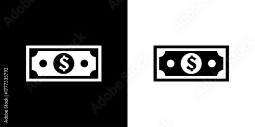 Dollar bill in black and white