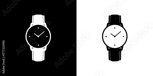 Watch isolated on black and white