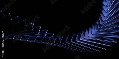 Abstract glass structure, futuristic background design, 3d render