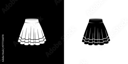 Short Skirt isolated on black and white