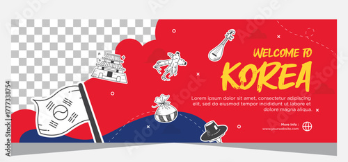 Design Korean banner template. Template banner