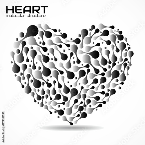 Heart of molecular structure, idea for your design, vector illustration