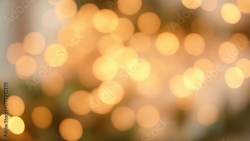 Bokeh Christmas lights background with soft golden glow