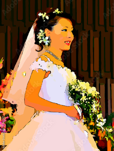 ブライダル　ブーケを持つ新婦