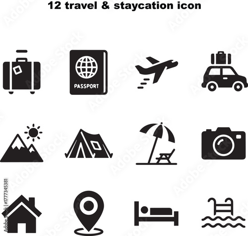 travel and staycation icon