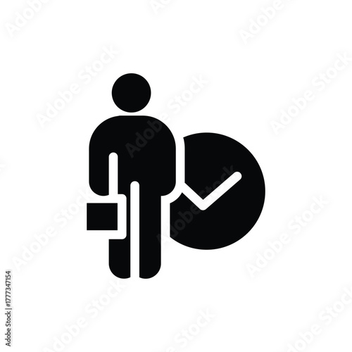 businessman with checkmark solid icon vector design good for web or mobile app