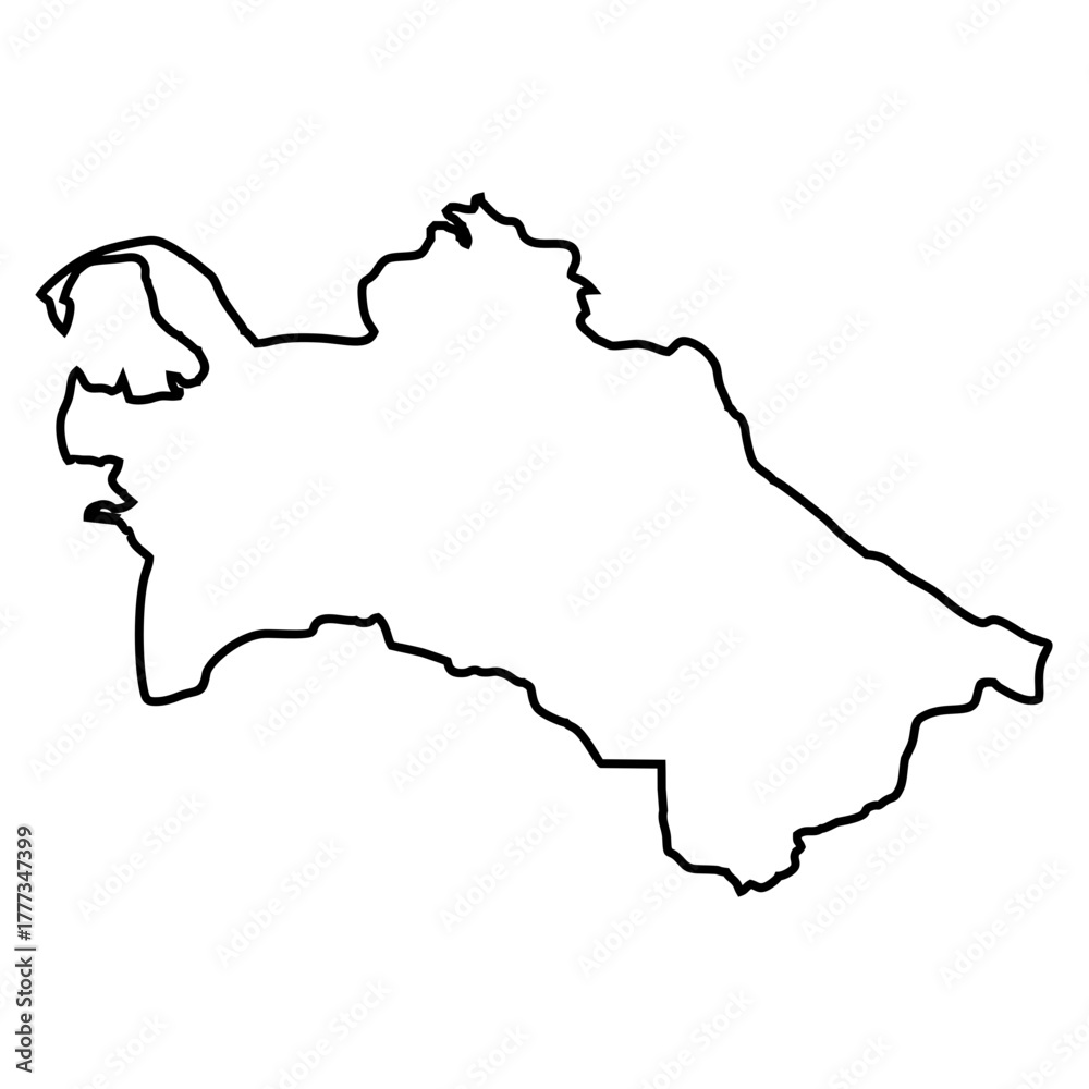 Fototapeta premium map of Turkmenistan line