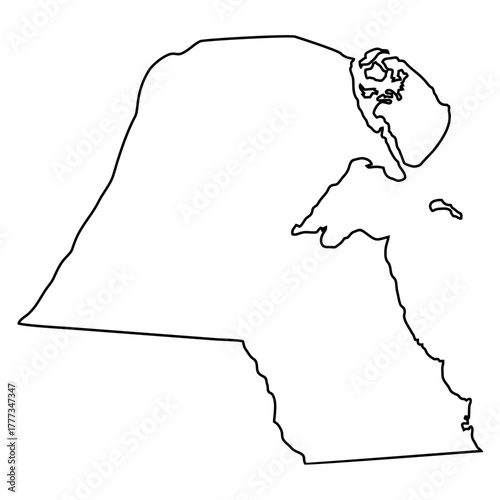 map of Kuwait line