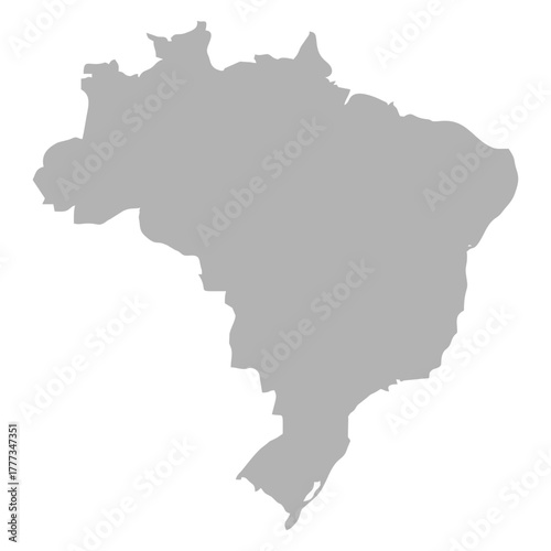 Map of Brazil shadow