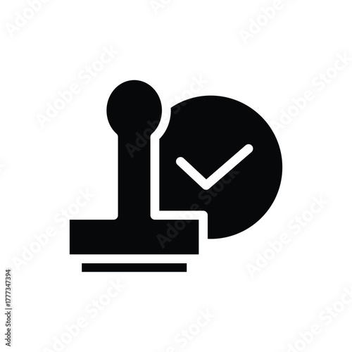 approved stamp with checkmark solid icon vector design good for web or mobile app
