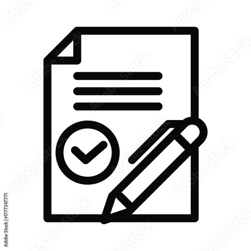 document with checkmark outline icon vector design good for web or mobile app