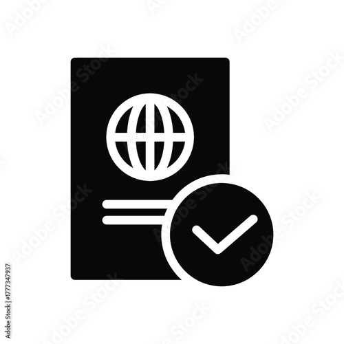 Passport control solid icon vector design good for web or mobile app