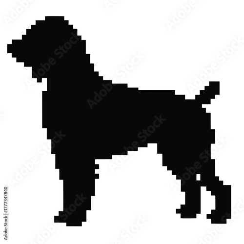 of Wolf Head with Pixels and Sparkles on White Background