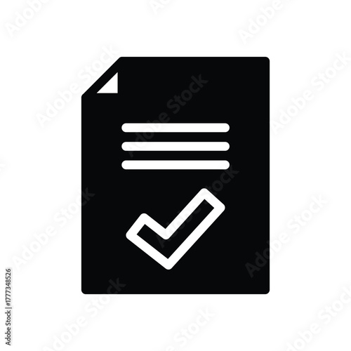 document with checkmark solid icon vector design good for web or mobile app