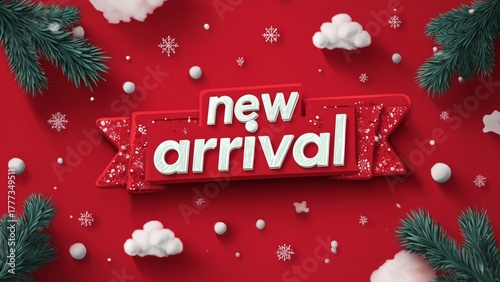 Flat Vector Festive Banner Design: New Arrival Typography for Holiday E-commerce Marketing
