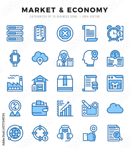 Market & Economy Icon Bundle 25 Icons for Websites and Apps