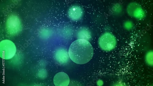 Bokeh natural glittering green particles. 4k Defocused Abstract Particles Background (Green) - Loop stock video