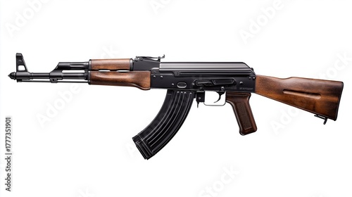 AK-47 Assault Rifle Side View Product Photo