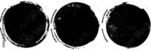 round grunge stamp circle set with hand drawn rough edges for badge seal and ink mark design