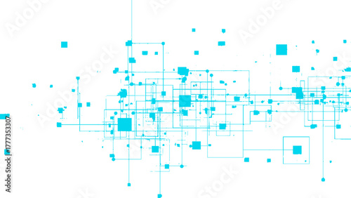 science and technology communication background with modern digital circuit pattern on white abstract backdrop
