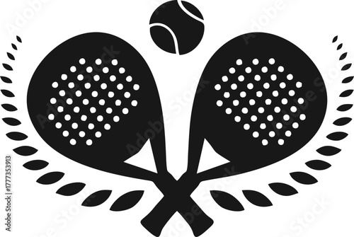 Padel Racket Sports Laurel Emblem